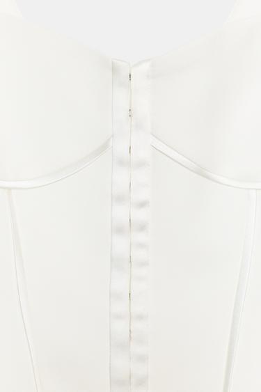 TOP BUSTIER LISERÉS SATINÉS - Blanc cassé de Zara - Image 8