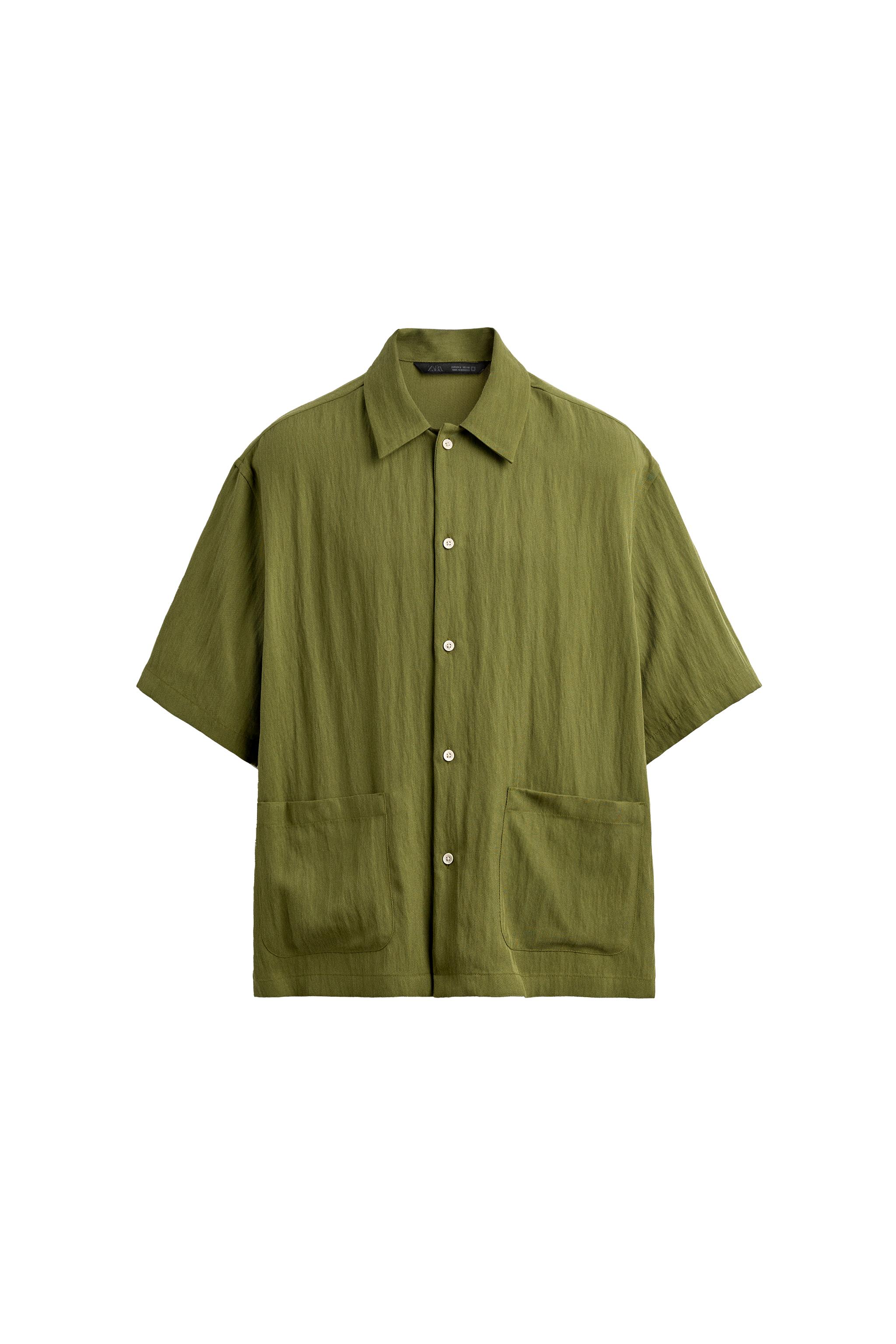 CAMISA FLUIDA RELAXED FIT - Esverdeado | ZARA Brasil