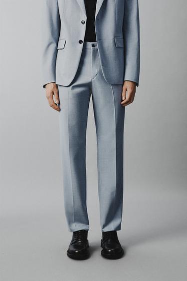 SLIM FIT SUIT TROUSERS - Sky blue by Zara