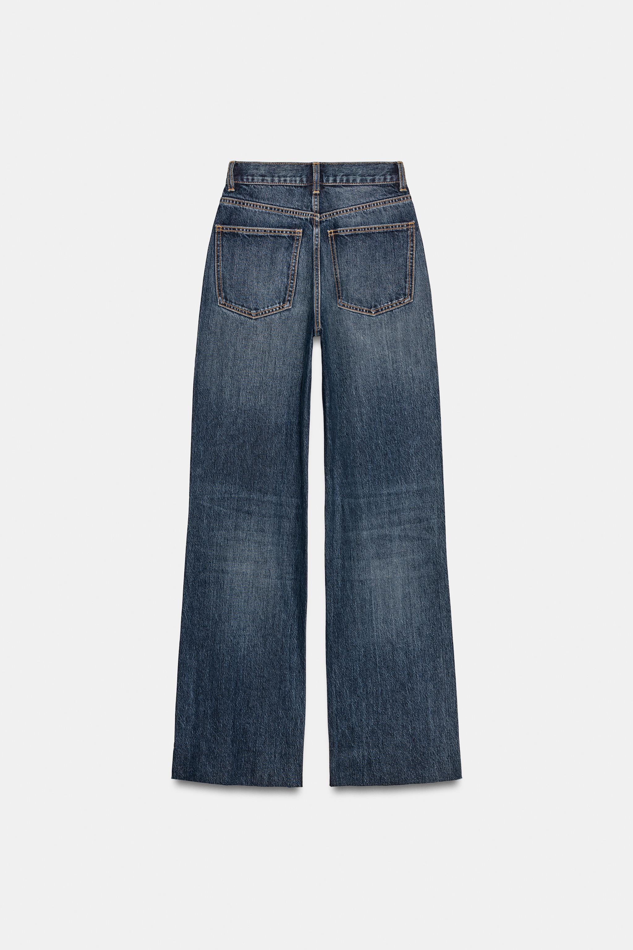 TRF HIGH WAIST WIDE LEG FULL LENGTH JEANS - Navy blue | ZARA