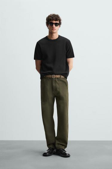 CAMISETA PUNTO RELAXED FIT - Negro de Zara - Imagen 0