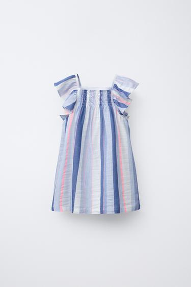 VESTIDO RAYAS - Azul de Zara