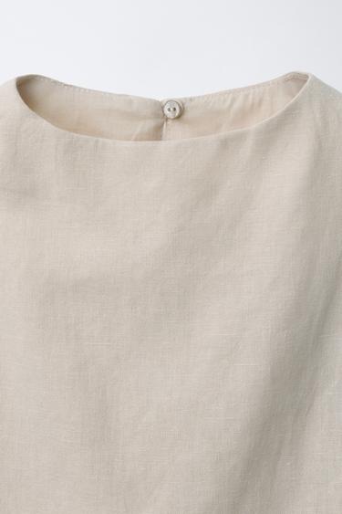 TOP ASYMÉTRIQUE BIJOU - Sable de Zara - Image 2