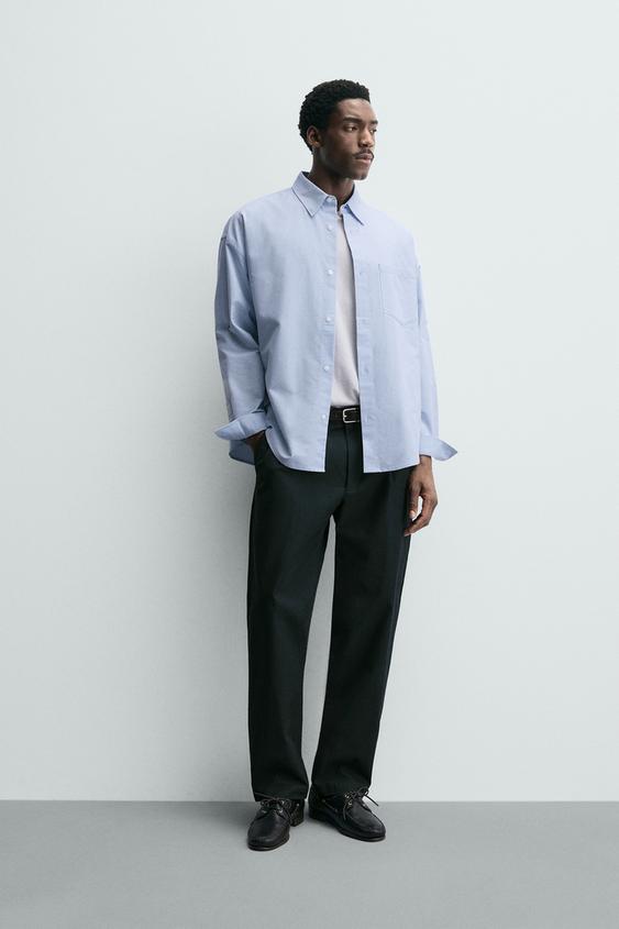 PLEATED TEXTURED PANTS