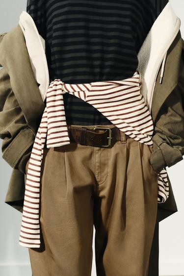 LOW-RISE CHINO TROUSERS - Brown by Zara - Image 2