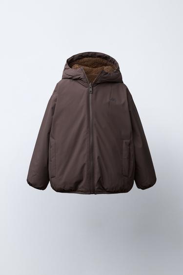 WATER-REPELLENT REVERSIBLE LOGO JACKET - Brown by Zara