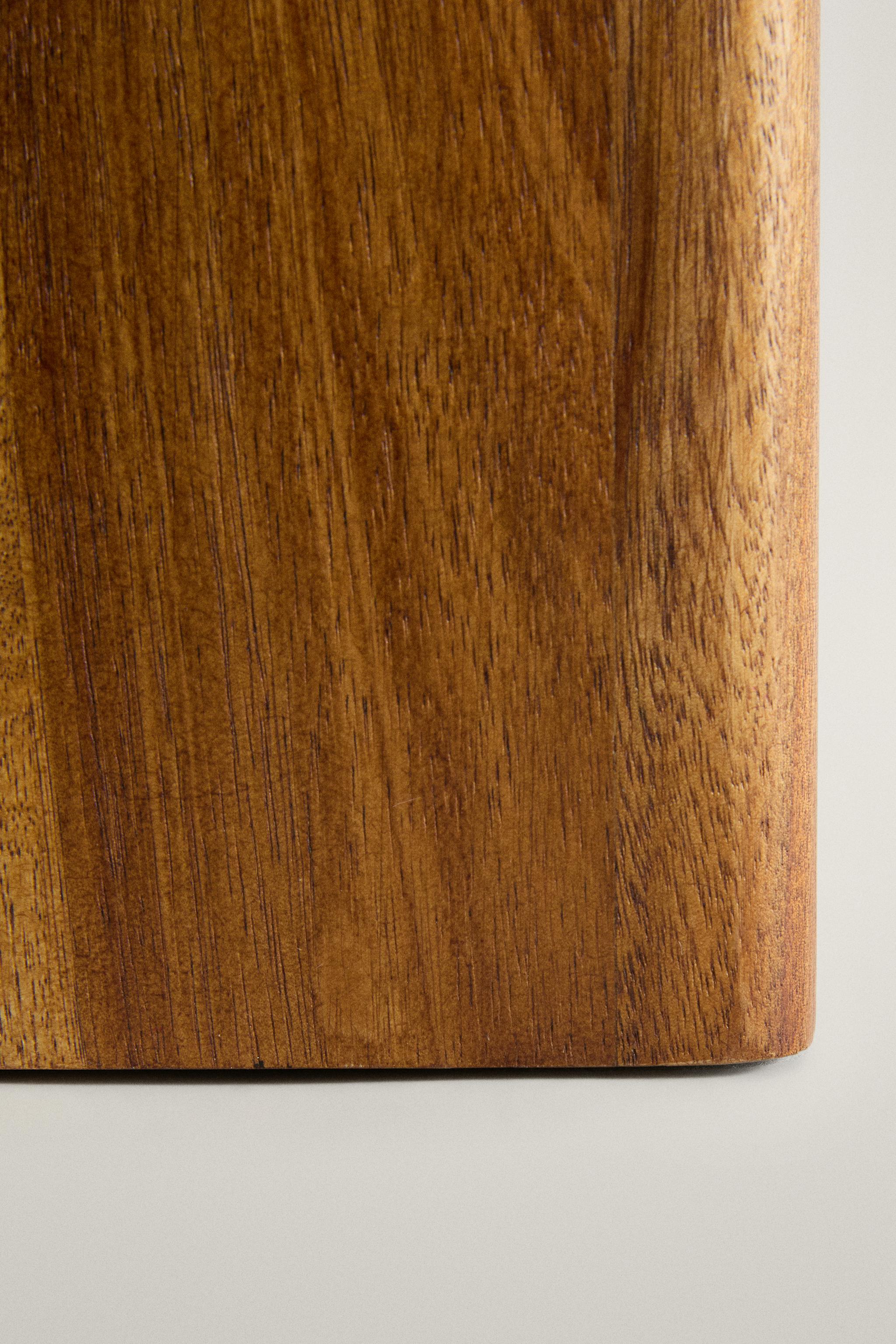 LARGE SQUARE WOODEN BATHROOM TRASH CAN