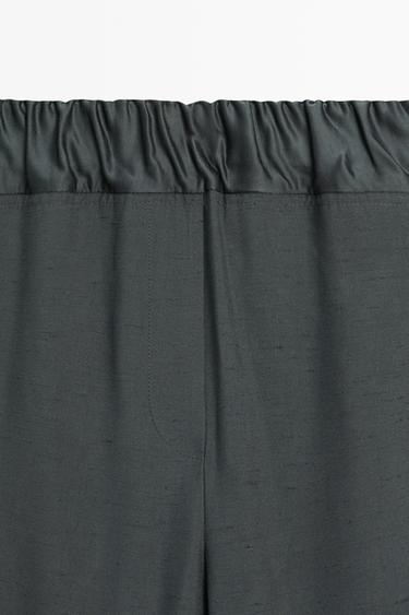 Studio total look elasticated pants — Petrol blue 2