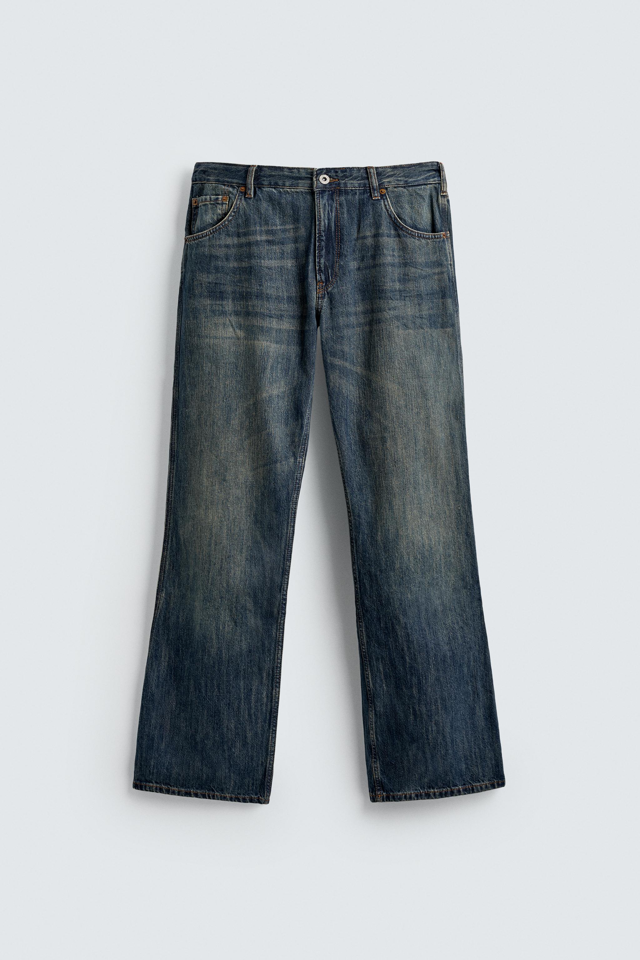 LOW RISE FLARE FIT JEANS - Blue / Green | ZARA United States