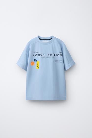 Zara SPORTY T-SHIRT - Sky blue
