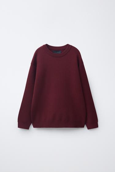 JERSEY PUNTO LISO - Burgundy de Zara - Imagen 0