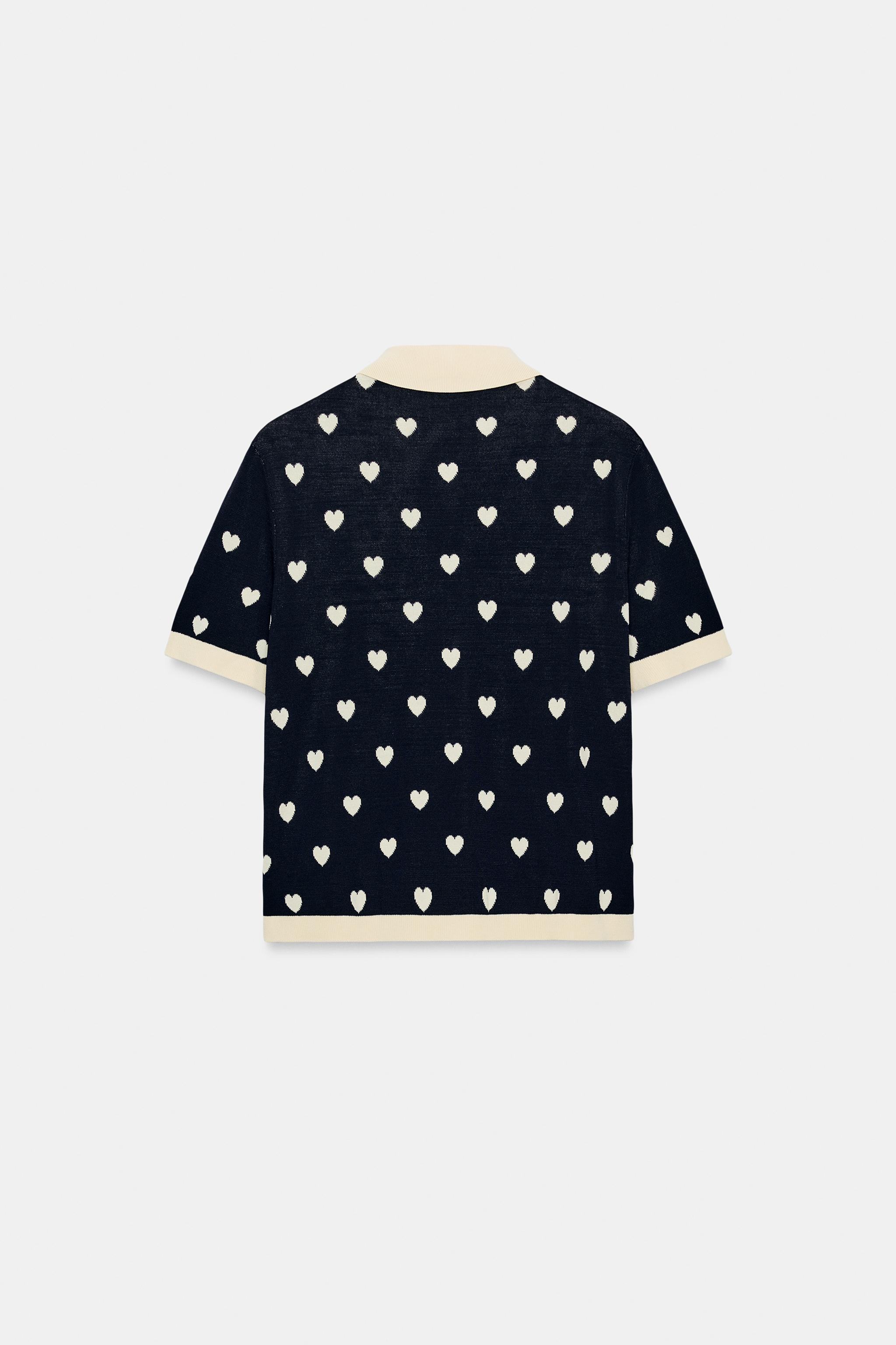 HEART KNIT POLO SHIRT