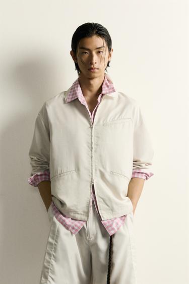 FLUID RELAXED FIT JACKET - Oyster-white by Zara