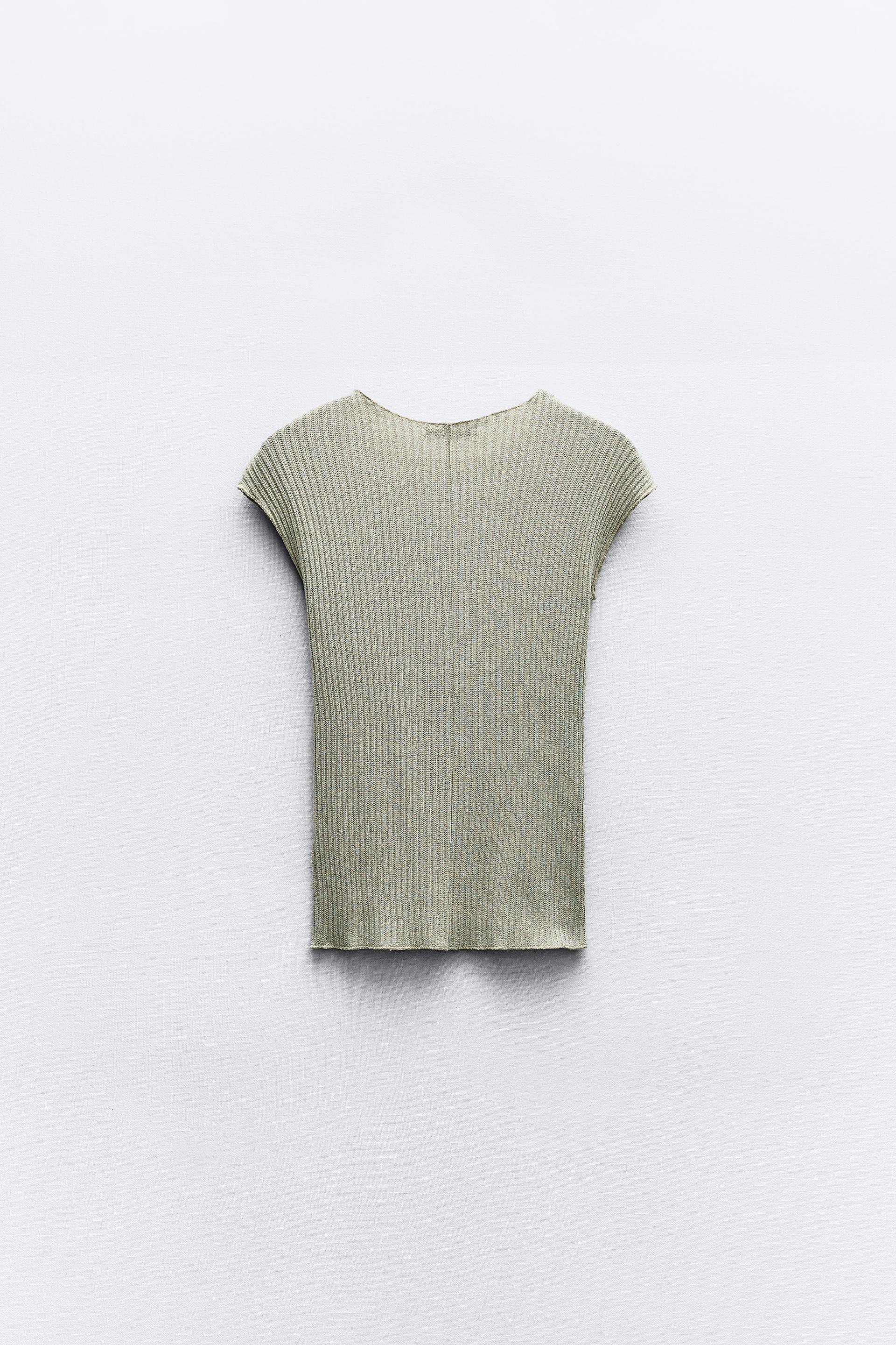 RIBBED KNIT SWEATER - Oyster-white