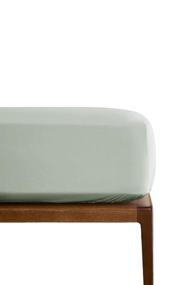SATEEN FITTED SHEET | 40 CM HIGH (300 THREAD COUNT) - Mint by Zara
