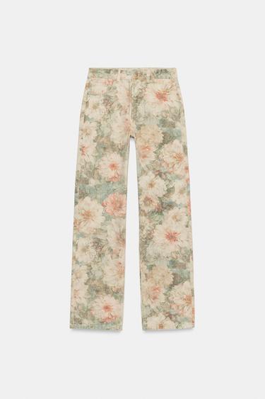 JEAN Z1975 DROIT TAILLE NORMALE À MOTIF FLORAL - Imprimée de Zara - Image 5