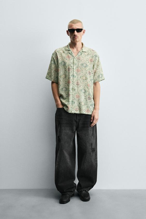 RIPPED BAGGY FIT JEANS - Charcoal | ZARA New Zealand