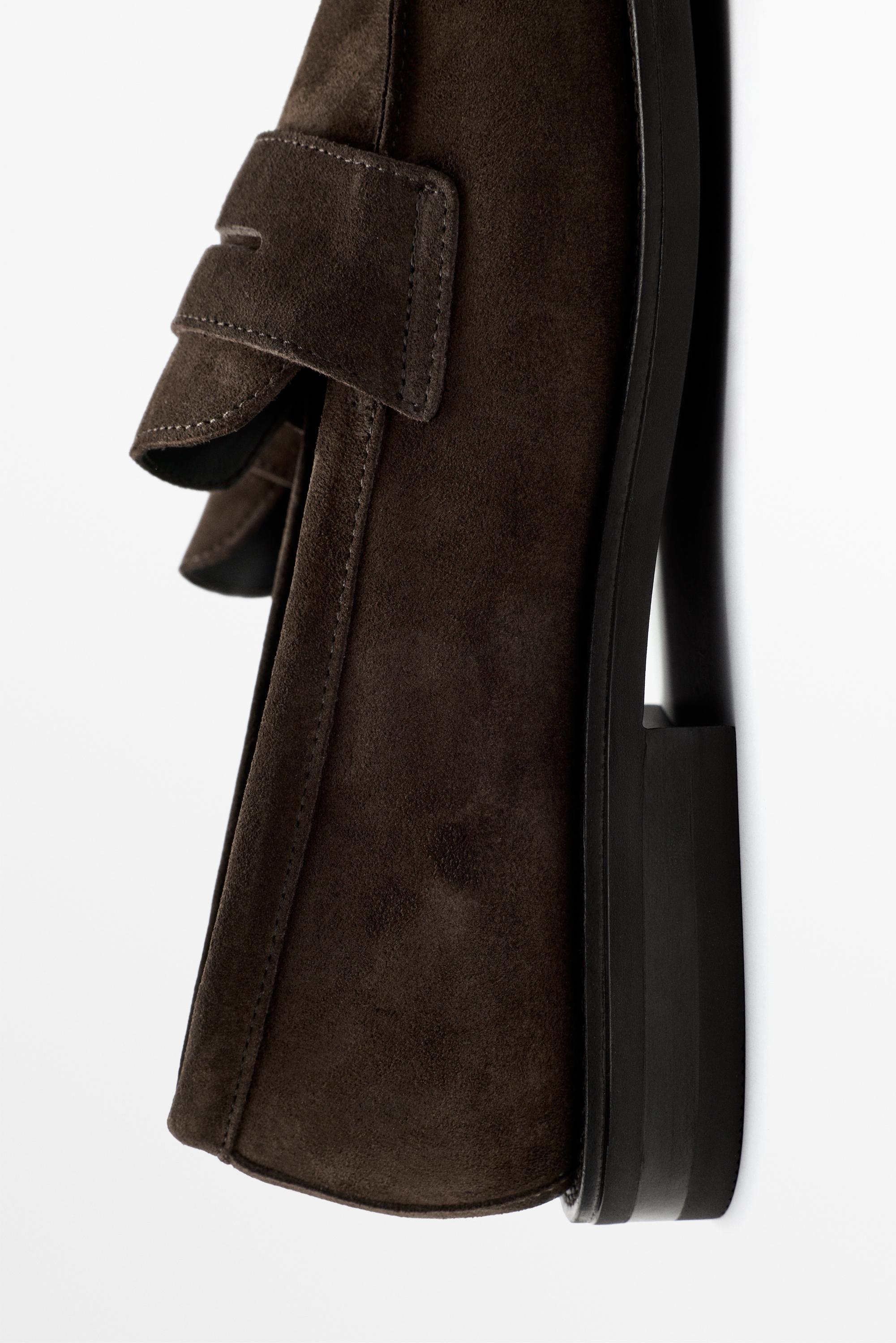 Mocassin en croûte de cuir