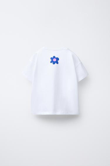 T-SHIRT WITH RAISED PRINT - White by Zara - Image 1