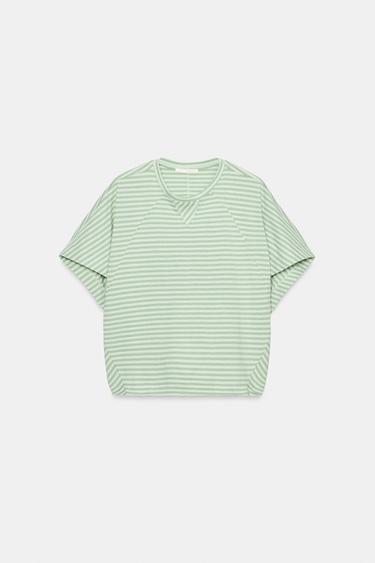 ФУТБОЛКА ОВЕРСАЙЗ У СМУЖКУ - Зелені Zara