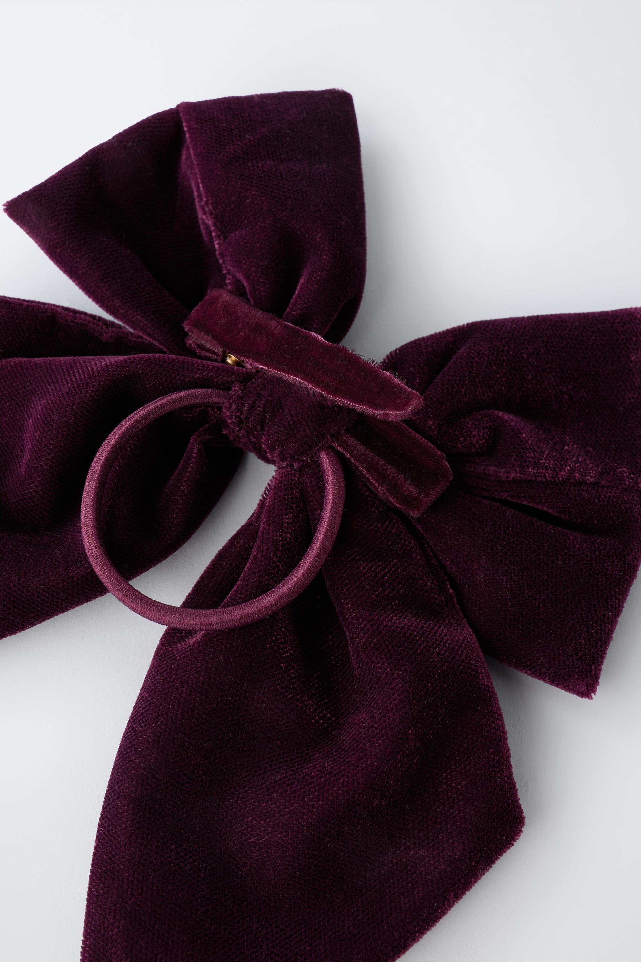 VELVET SEQUIN BOW BARRETTE