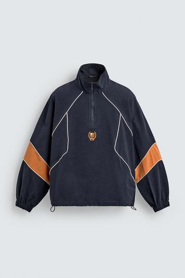 TECHNISCH SWEATSHIRT MET RITS EN KLEURBLOK - Marineblauw van Zara