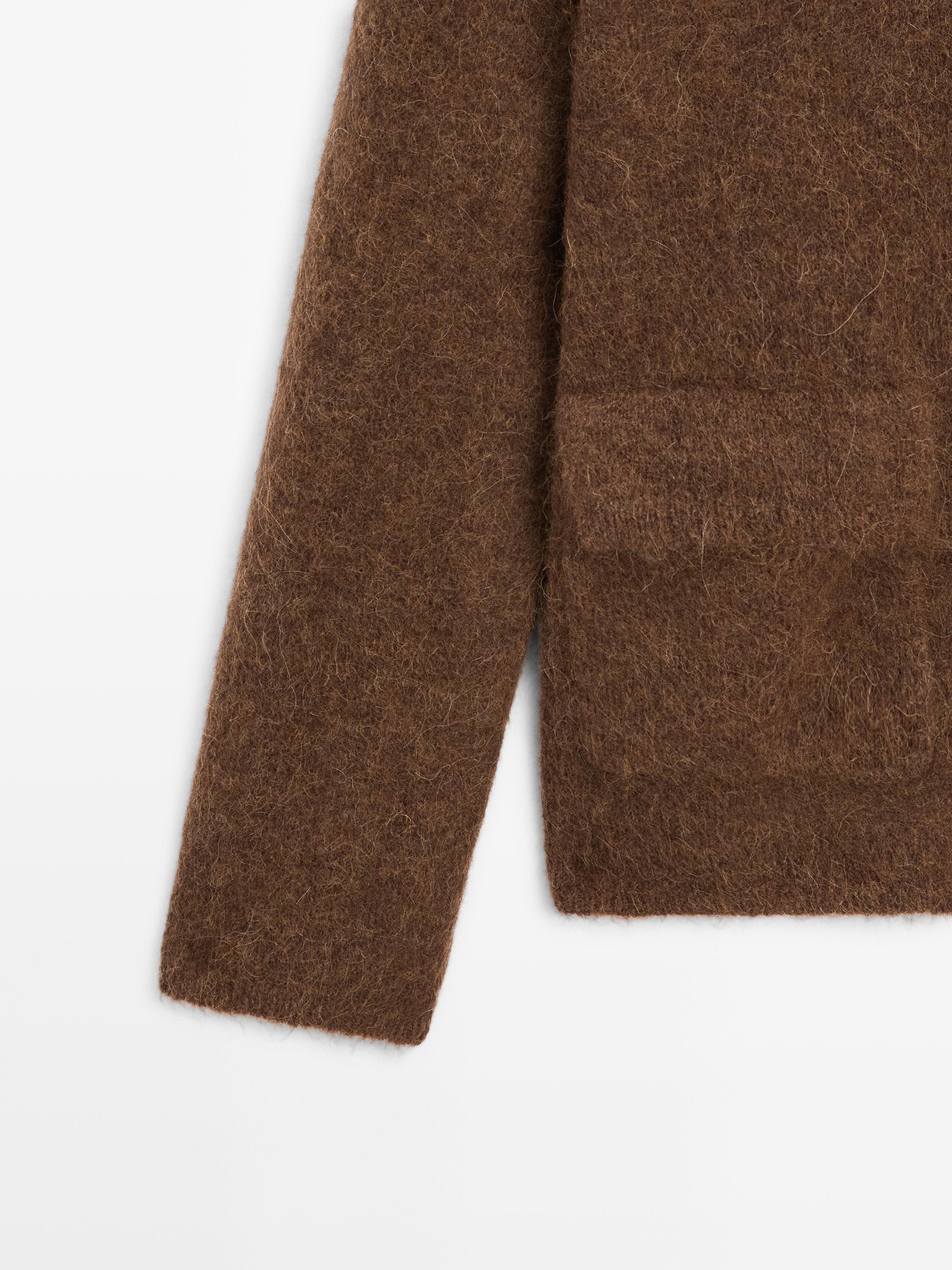 Alpaca blend knit cardigan with pockets