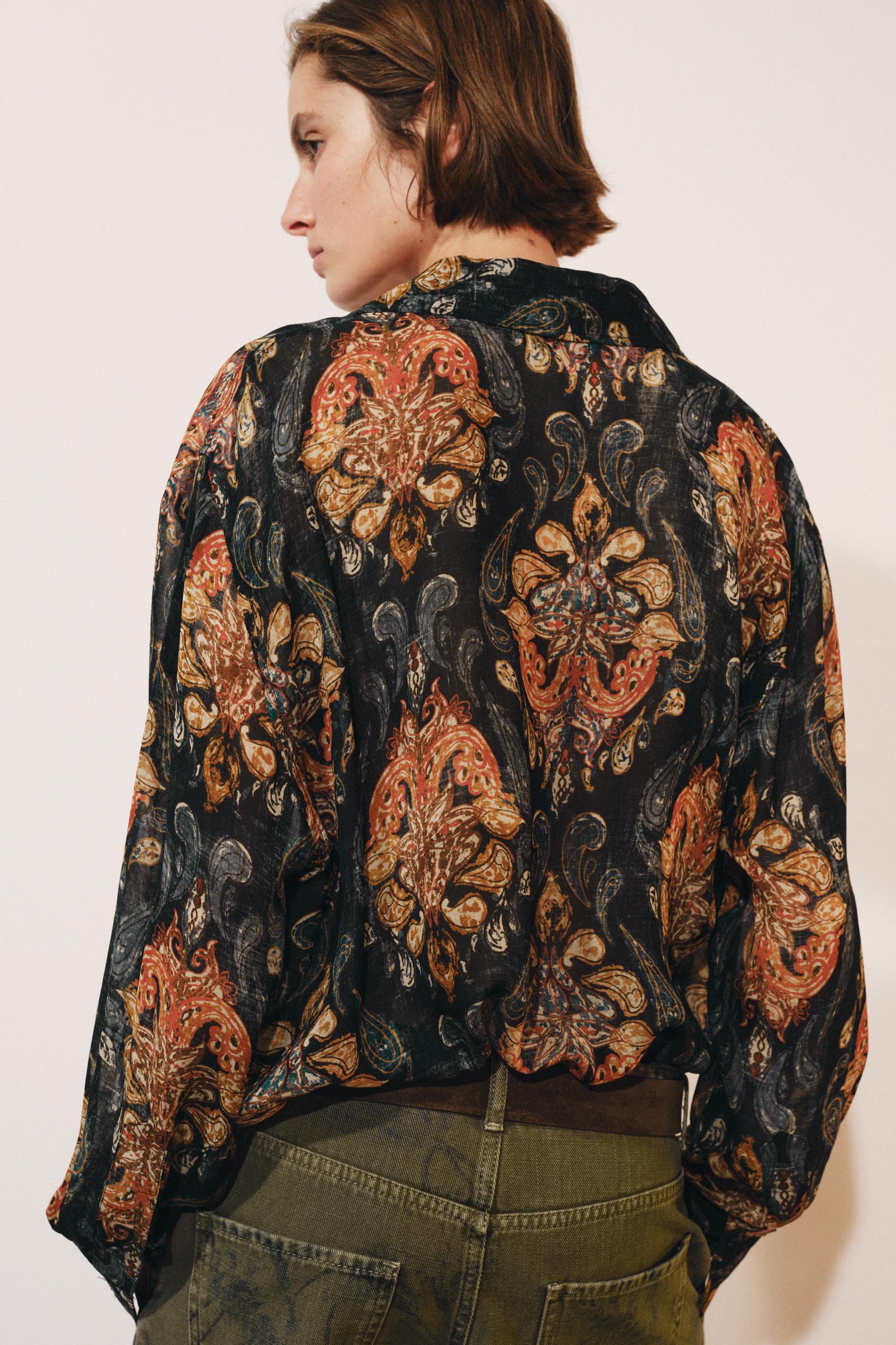 Женские рубашки Zara ZW COLLECTION PRINTED SHIRT — фото 2