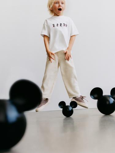 Zara MICKEY MOUSE © DISNEY EMBROIDERED T-SHIRT - White