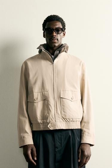 COTTON-LYOCELL REGULAR FIT JACKET - Sand by Zara