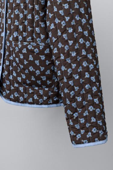 FLORAL PUFFER JACKET - Brown by Zara - Image 5