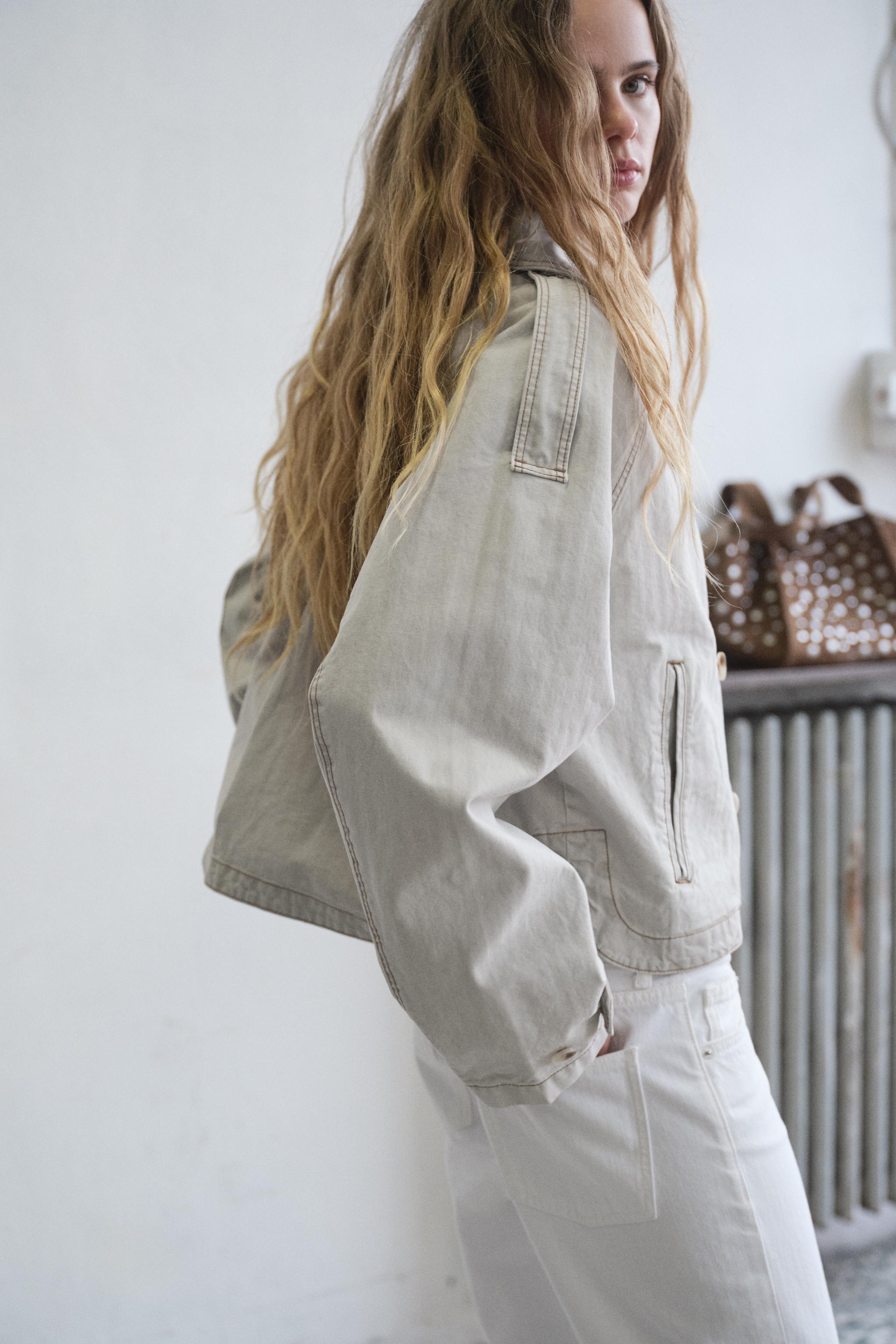 VESTE CHEVRON EFFET DÉLAVÉ