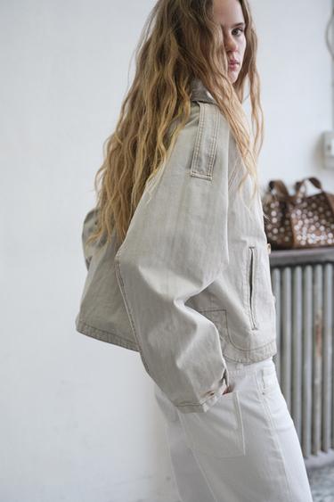 VESTE CHEVRON EFFET DÉLAVÉ - Bleu / Gris de Zara - Image 3