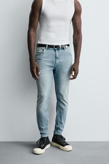 SKINNY CROPPED FIT JEANS - Light blue by Zara - Image 1