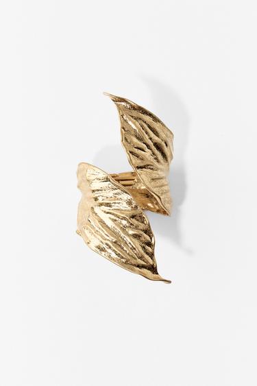 METAL LEAF BRACELET - Golden by Zara