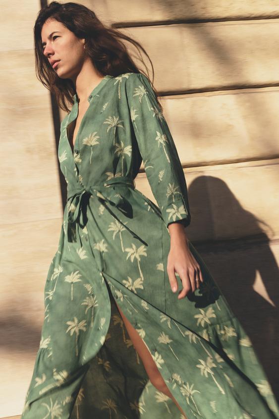 Vestidos Invitada Boda Zara Vestido Zara Verde Flores Moda Vestido