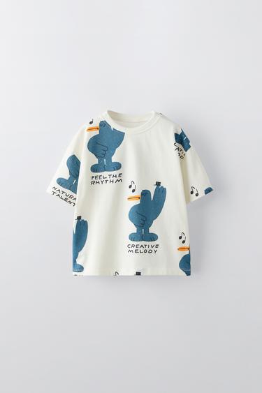 BIRD PRINT T-SHIRT - Ecru by Zara - Image 0