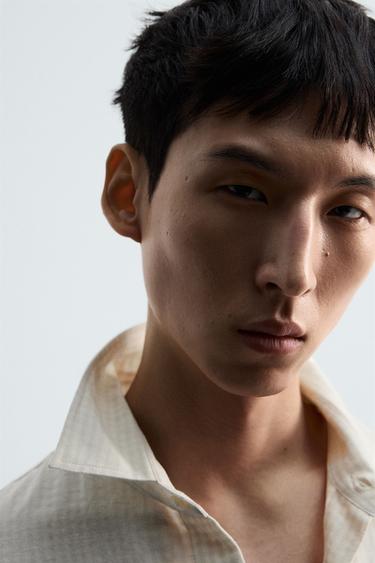 RELAXED FIT CHECK SHIRT - Ecru by Zara