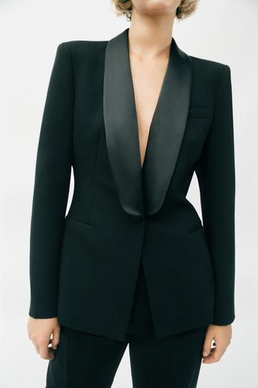 BLAZER ENTALLADO SMOKING - Negro de Zara
