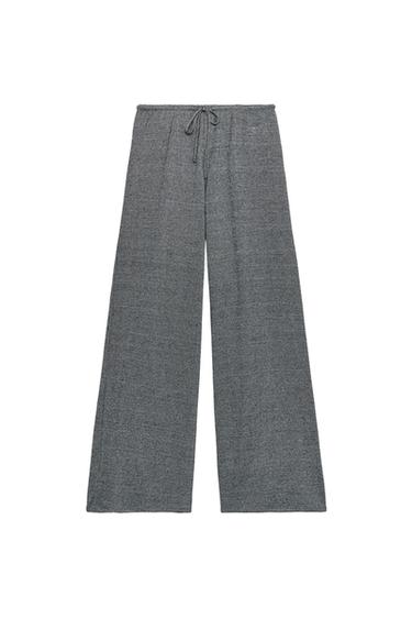 RUSTIC STRAIGHT-LEG TROUSERS - Grey marl by Zara