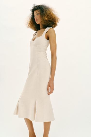 SWEETHEART NECKLINE DRESS - Ecru by Zara