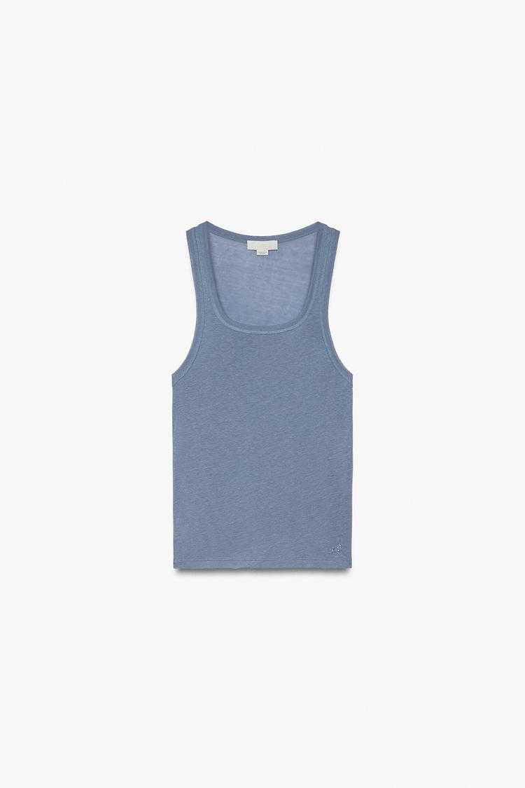 Camiseta tank rib bordado