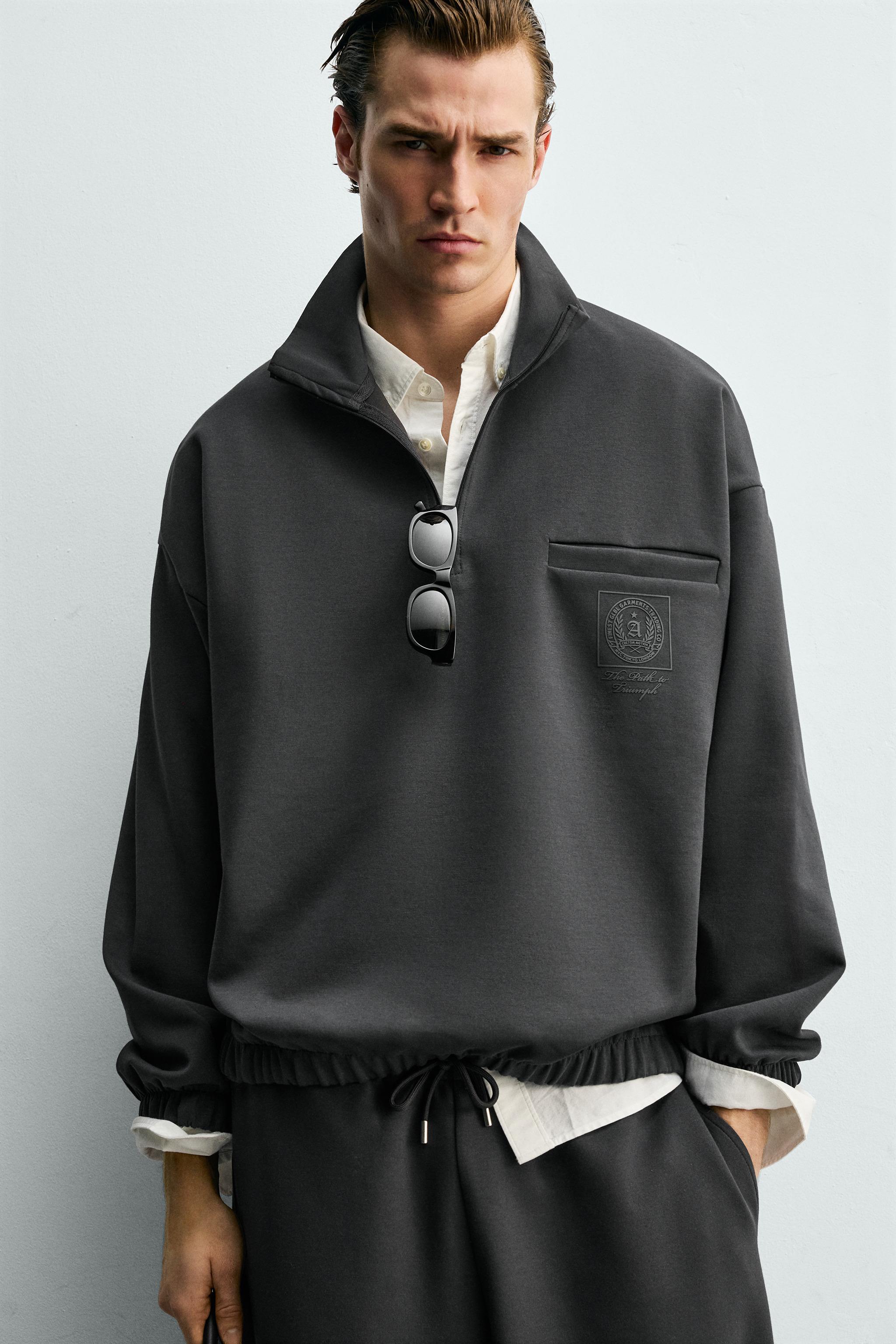 SHIELD PRINT SWEATSHIRT - Anthracite grey | ZARA Iraq