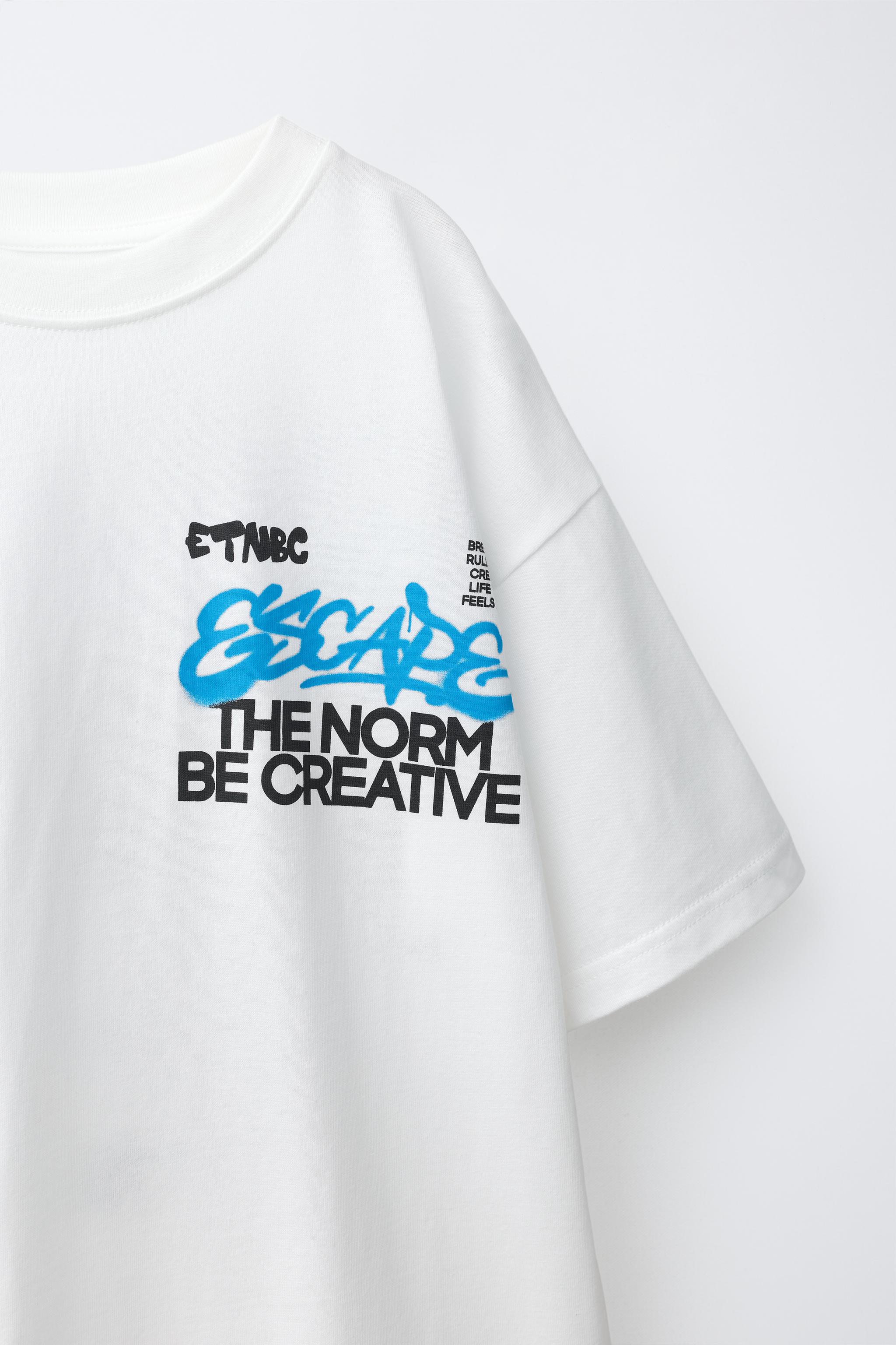 GRAFFITI PRINT T-SHIRT - Oyster-white | ZARA South Africa