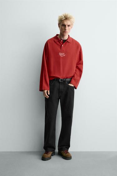 CAMISA POLO ESTAMPADA CHAVEIROS - Vermello de Zara - Imaxe 0