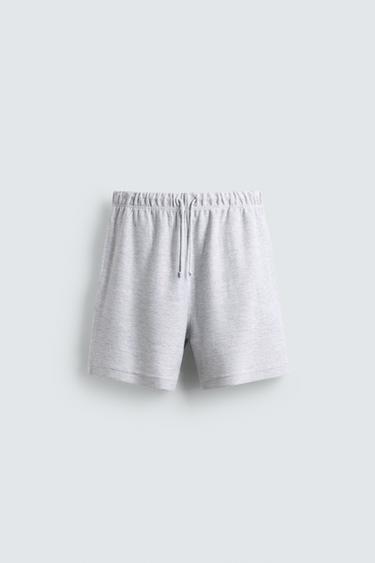 SHORT JOGGER RELAXED FIT TEXTURÉ - Gris chiné de Zara - Image 6