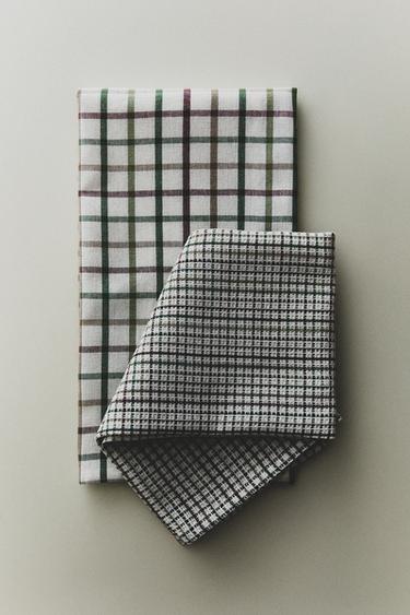 TORCHON RAYURES (LOT DE 2) - Vert de Zara - Image 5