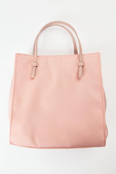BOLSO DE MANO EFECTO SATINADO - Rosa de Zara