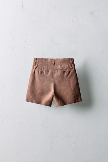 BERMUDASHORTS MIT LEINENANTEIL – LIMITED EDITION - Hellrosa  von Zara