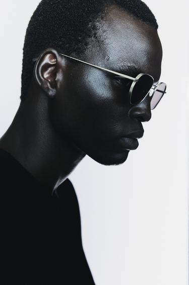 OVAL SUNGLASSES - Matte silver by Zara
